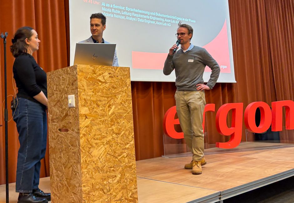 Nicola Rubin und Victoria Nemzer von Axon Lab im Gespräch mit Wilhelm Kleiminger, Ergon