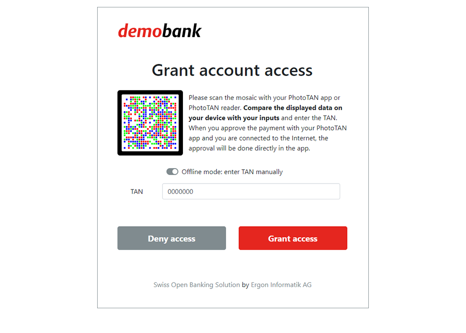 Grant account access transaction signing Grant account access transaction signing