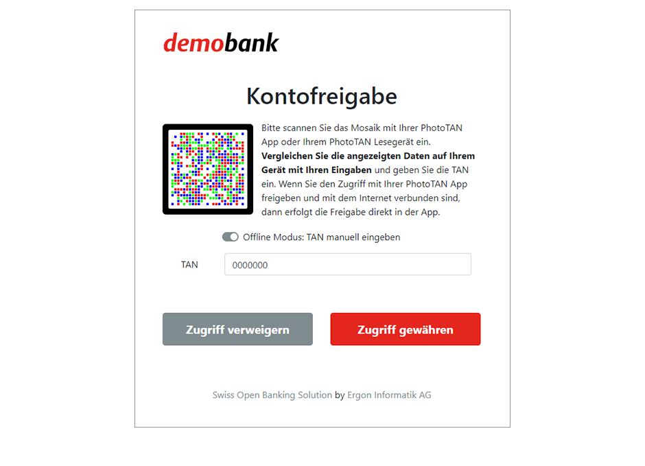 Kontofreigabe Transaktionssignierung